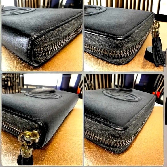 Authentic‼️ Gucci SOHO zippy wallet black Ladies. GG logo. - Picture 3 of 10